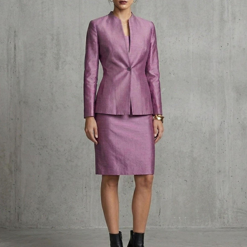 Rena Rowan (Jones New York) VTG 90s Silk Dress Suit